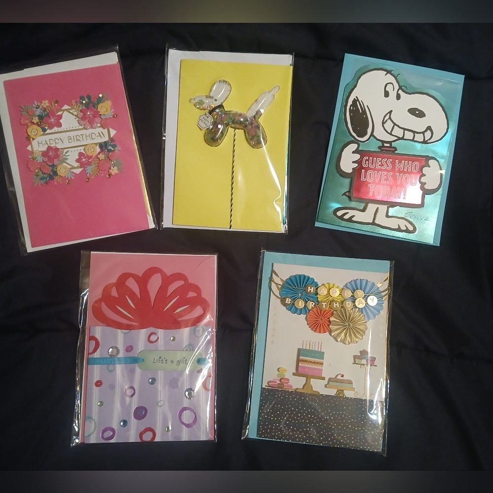 5 Hallmark Birthday Cards 5 Pack